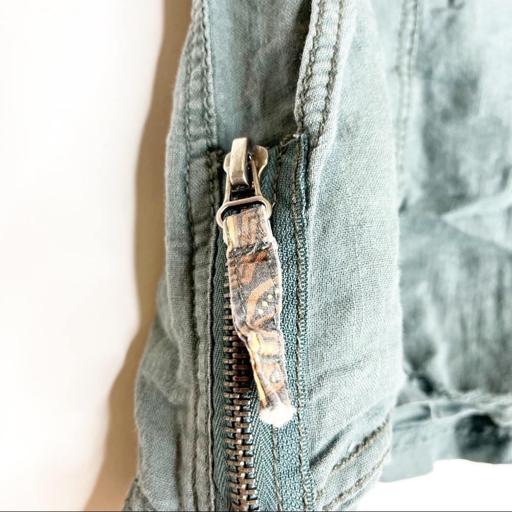 Free People | Green Deep Pocket Shorts - Picture 4 of 5